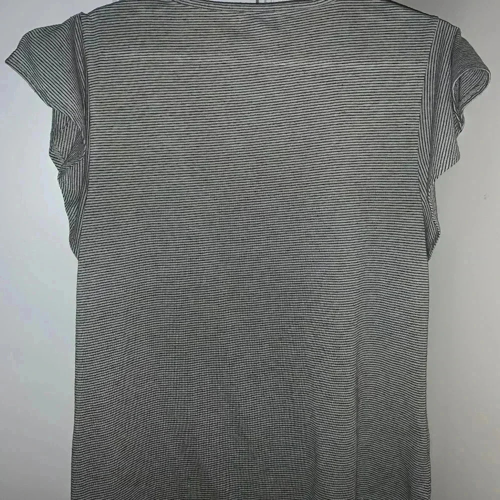 Liz Claiborne XL Black and Off White Lace Top - Picture 2 of 2